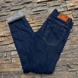 Railcar Fine Goods Selvedge Dark Wash Button Fly Jeans 30 x 34 USA Made